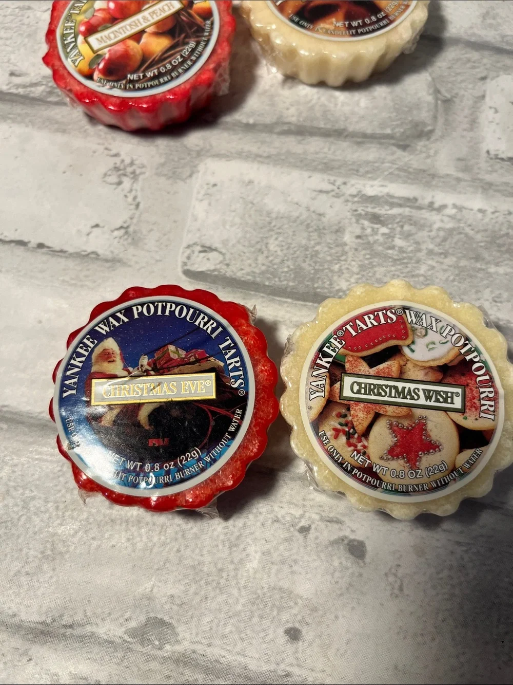 Yankee Candle Assorted Wax Potpourri Tarts - peach, apple, Christmas Eve wishes